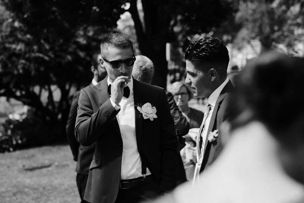 groom smoking