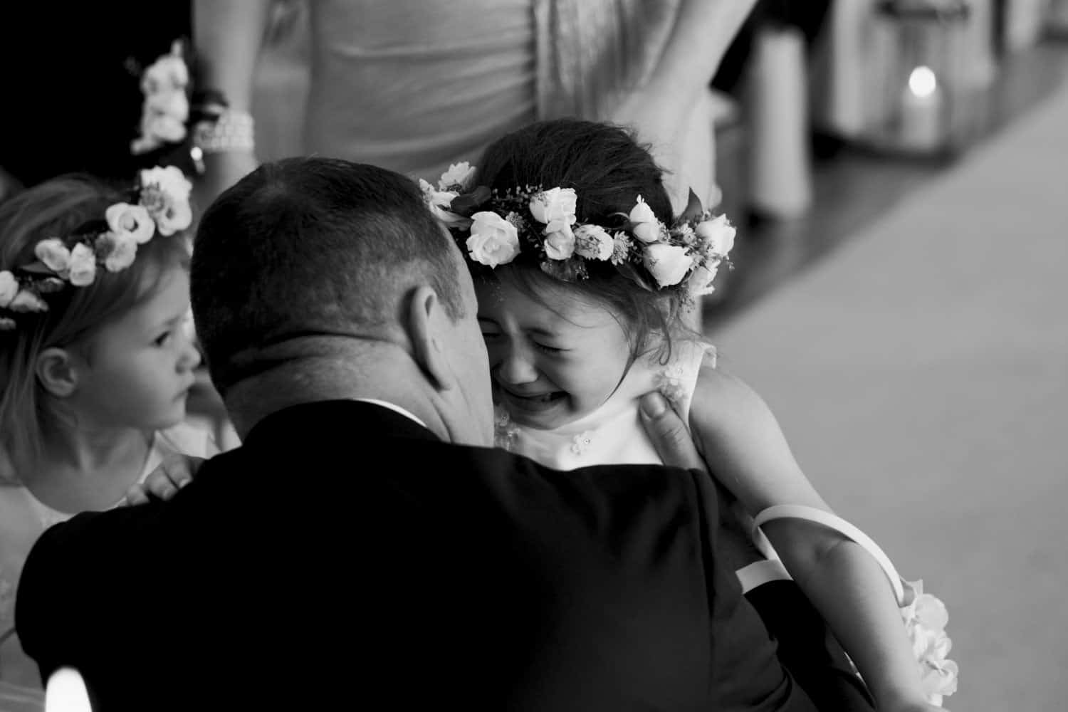 flower girl crying